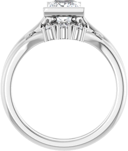 Sužadėtuvių Žiedas „Bezel-Set“ 14k white gold Square 5.5mm (7)