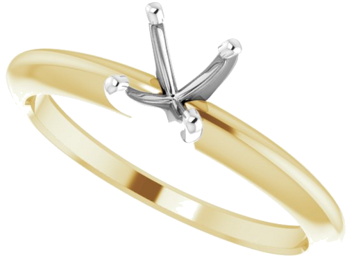 Sužadėtuvių Žiedas „Solitaire“ 585 Baltojo Ir Geltonojo Aukso Round 5.4mm x 5.7mm (5)