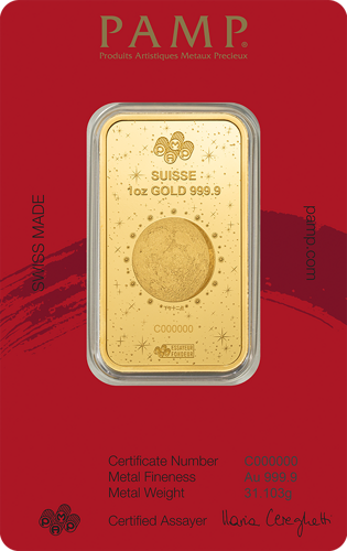 1 oz коллекционный инвестиционный золотой слиток Год Лошади PAMP (4)