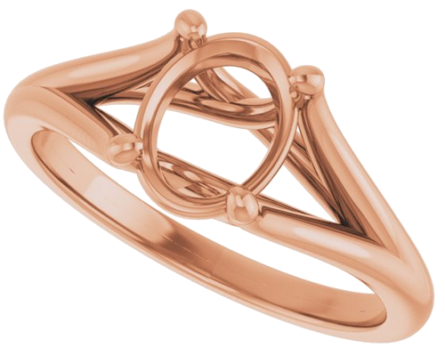 Sužadėtuvių Žiedas „Solitaire“ 14k rose gold Oval 8mm x 6mm (5)