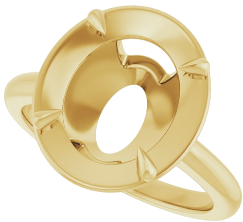 Sužadėtuvių Žiedas „Claw-Prong Solitaire Bezel-Style“ 14k yellow gold Oval 12mm x 10mm (5)