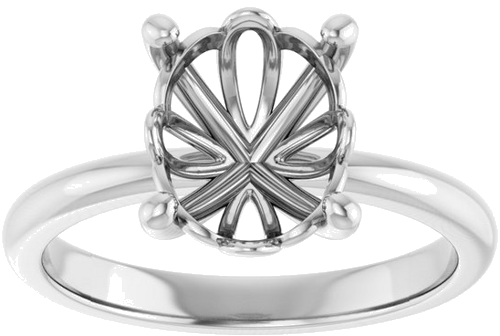 Sužadėtuvių Žiedas 18k white gold Oval 10mm x 8mm (3)