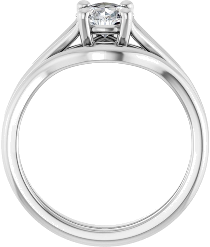 Sužadėtuvių Žiedas „Solitaire Split-Shank“ 14k white gold Pear 8mm x 6mm (7)