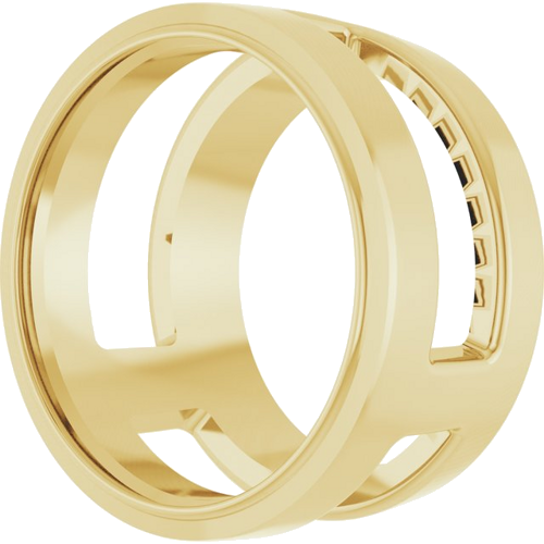 Pakabukas „Round Bezel-Set Slide“ 18k yellow gold Round 9mm (2)