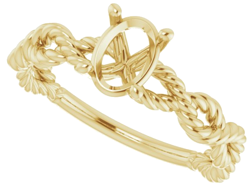 Sužadėtuvių Žiedas „Twisted Rope Solitaire“ 585 Geltonojo Aukso Oval 7mm x 5mm (5)