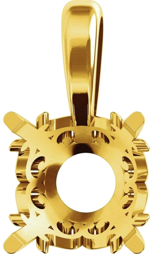 Pakabukas „Round 4-Prong Scroll“ 18k yellow gold Round 6.5mm (1)