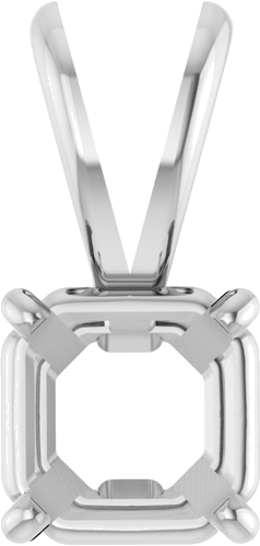 Pakabukas „Solitaire“ 14k white gold Asscher 6.25mm (1)