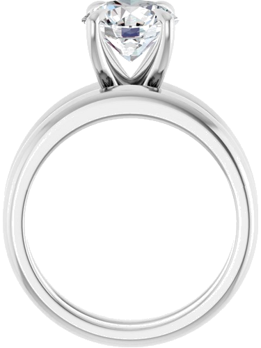 14K White 8 mm Round Solitaire Engagement Ring Mounting (7)