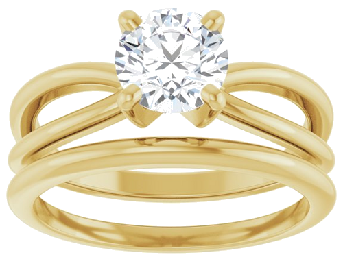 14K Yellow 6.5 mm Round Split Shank Engagement Ring Mounting (8)