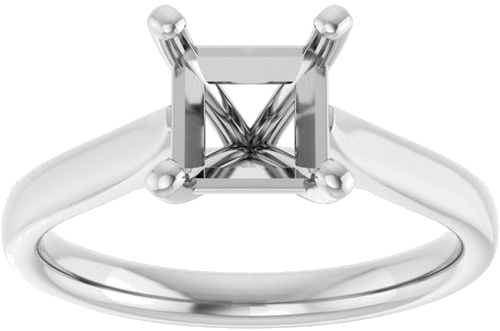 Platinum 6 mm Square Engagement Ring Mounting (3)