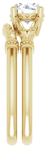 Sužadėtuvių Žiedas „Sculptural“ 18k yellow gold Round 6mm (9)