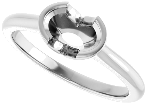 Sužadėtuvių Žiedas „Half-Bezel Solitaire“ 14k white gold Oval 7mm x 5mm (5)