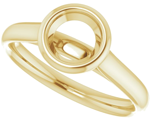 14K Yellow  6 mm Round Solitaire Engagement Ring Mounting (5)