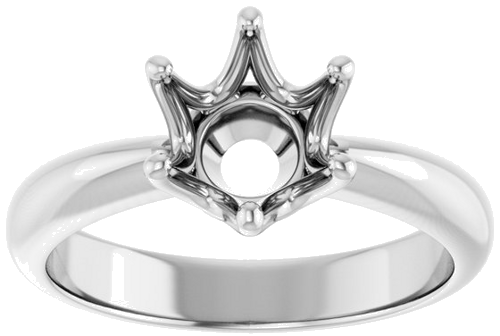 Sužadėtuvių Žiedas „Solitaire Crown-Inspired“ 14k white gold Round 7.4mm (3)