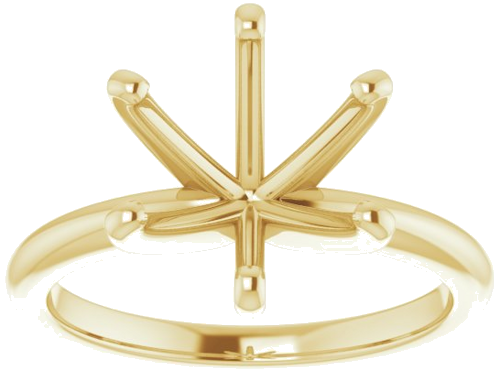 14K Yellow  10 mm Round Solitaire Engagement Ring Mounting (3)