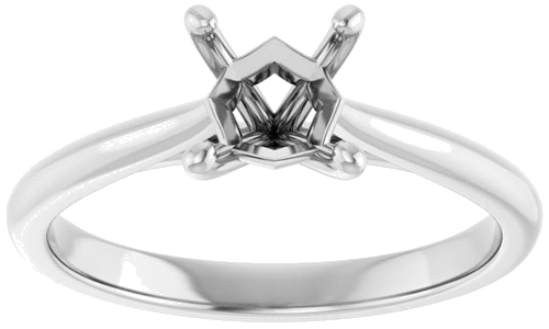 14K White 5 mm Square Solitaire Engagement Ring Mounting (3)
