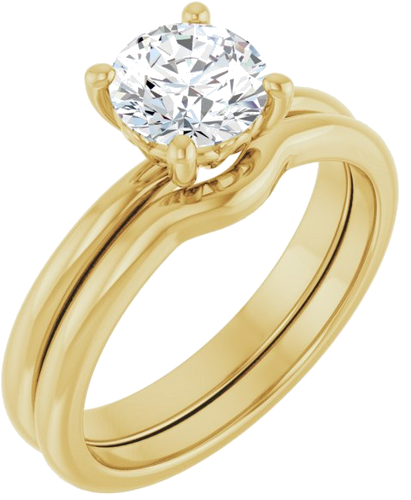 14K Yellow 6.5 mm Round Solitaire Engagement Ring Mounting (6)