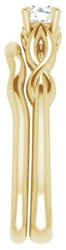 Sužadėtuvių Žiedas „Solitaire“ 585 Geltonojo Aukso Round 4.1mm (9)