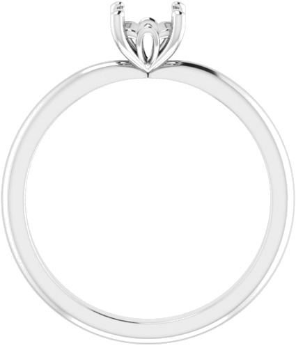 14K White 5 mm Cushion Solitaire Engagement Ring Mounting (2)