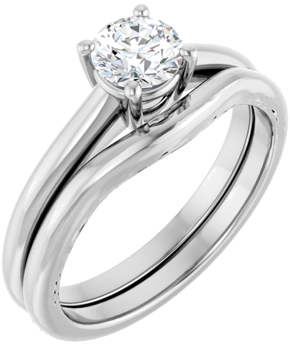 14K White 5.2 mm Round Solitaire Engagement Ring Mounting (6)