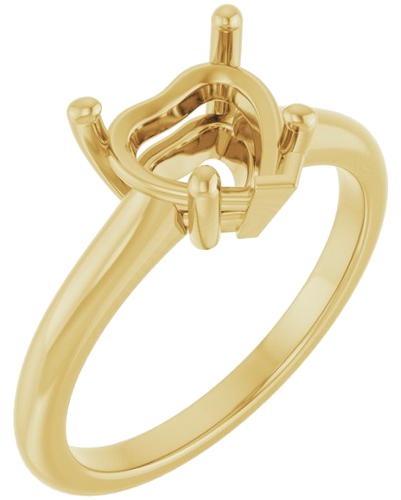 Sužadėtuvių Žiedas „V-End Prong“ 10k yellow gold Heart 8mm (1)