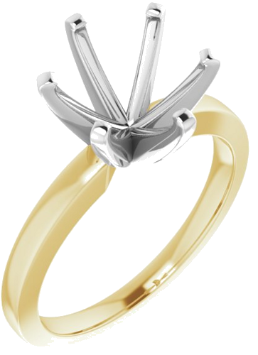 Sužadėtuvių Žiedas „Solitaire“ 14k yellow/white gold Round 9.4mm (1)