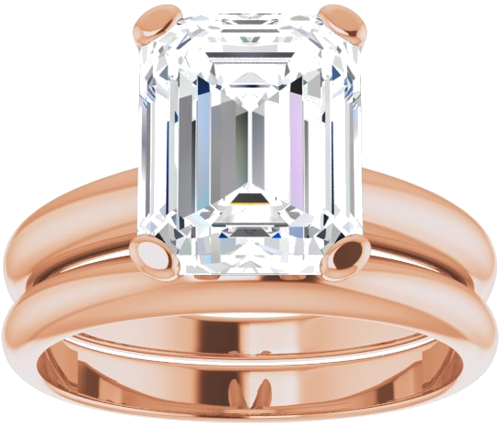 10K Rose 10x8 mm Emerald Solitaire Engagement Ring Mounting (8)