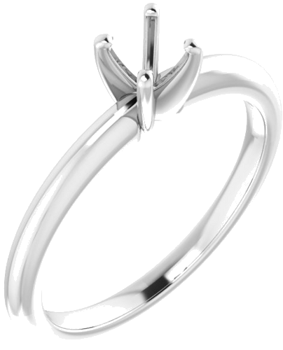 Sužadėtuvių Žiedas „Solitaire“ 585 Baltojo Aukso Round 4.4mm (1)