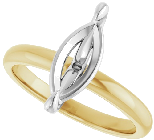 Sužadėtuvių Žiedas „Solitaire“ 585 Baltojo Ir Geltonojo Aukso Marquise 12mm x 6mm (5)