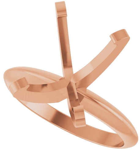 14K Rose 12x10 mm Oval Solitaire Engagement Ring Mounting (5)