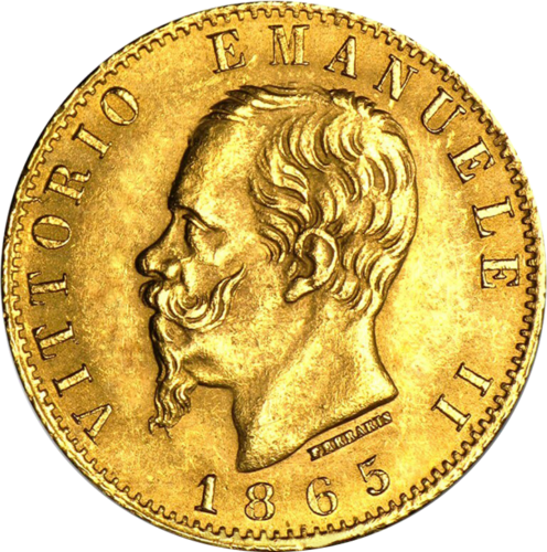20 lira Vittorio Emanuele II Kingdom of Italy gold coin (1)