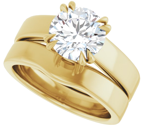 10K Yellow 8 mm Round Engagement Ring Mounting (10)