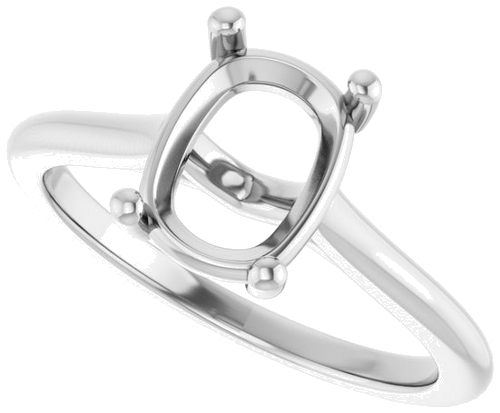 Sužadėtuvių Žiedas 14k white gold Elongated Cushion 8.5mm x 6.5mm (5)