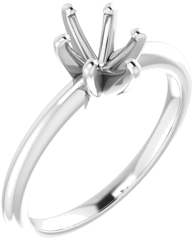 14K White  7x5 mm Oval Solitaire Engagement Ring Mounting (1)