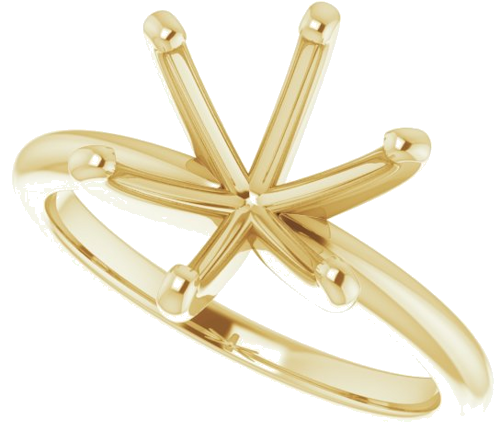 14K Yellow  10 mm Round Solitaire Engagement Ring Mounting (5)