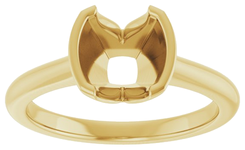 Sužadėtuvių Žiedas „Half-Bezel Solitaire“ 14k yellow gold Cushion 7mm (3)