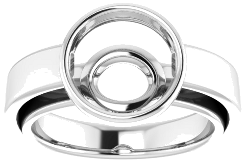 Sužadėtuvių Žiedas „Bezel-Set Solitaire“ 14k white gold Round 9.4mm (3)