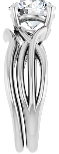 Sužadėtuvių Žiedas „Solitaire“ 585 Baltojo Aukso Round 8mm (9)