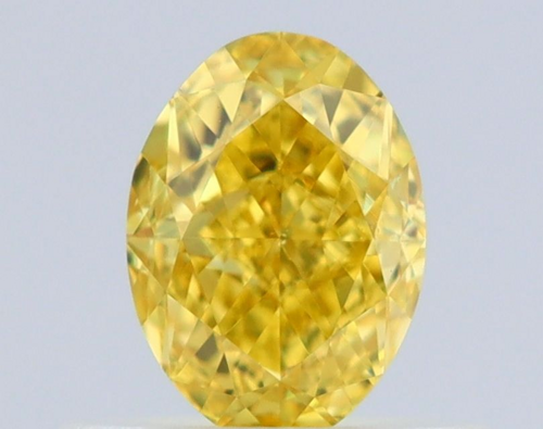 0.55 carat Fancy Vivid Yellow-VVS1 Natūralus Oval Deimantas (1)