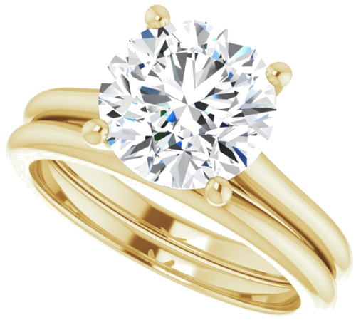 Sužadėtuvių Žiedas „Accented“ 18k yellow gold Round 8.8mm (10)