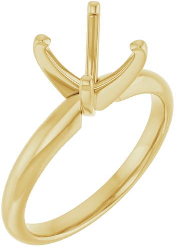 14K Yellow 9.1-9.7 mm Round 4-Prong Solitaire Ring Mounting (1)