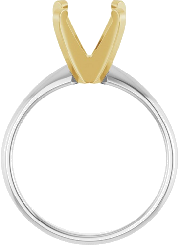 Sužadėtuvių Žiedas „Solitaire“ 14k white/yellow gold Square 6.5mm (2)