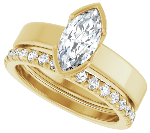 Sužadėtuvių Žiedas „Half-Bezel Solitaire“ 14k yellow gold Marquise 10mm x 5mm (10)