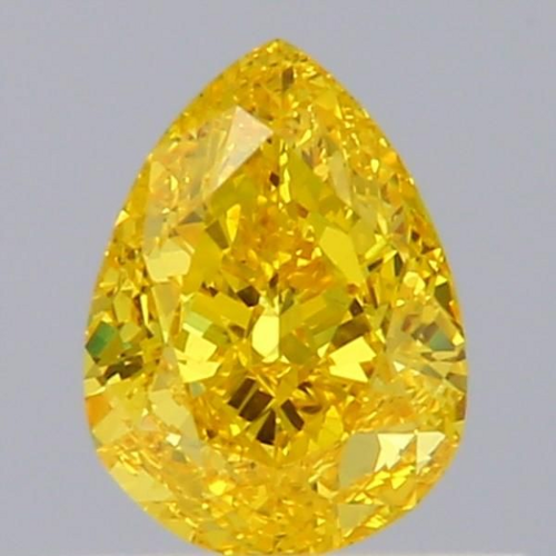 0.5 carat Fancy Vivid Yellow-VVS2 Natūralus Pear Deimantas (1)