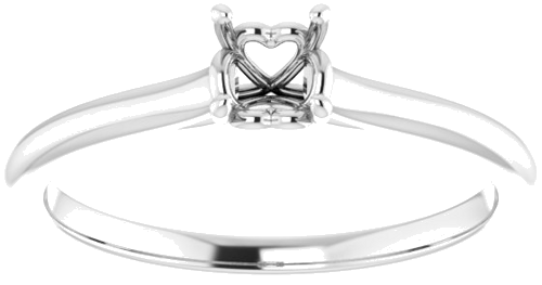 14K White  4.4 mm Round Solitaire Engagement Ring Mounting (3)