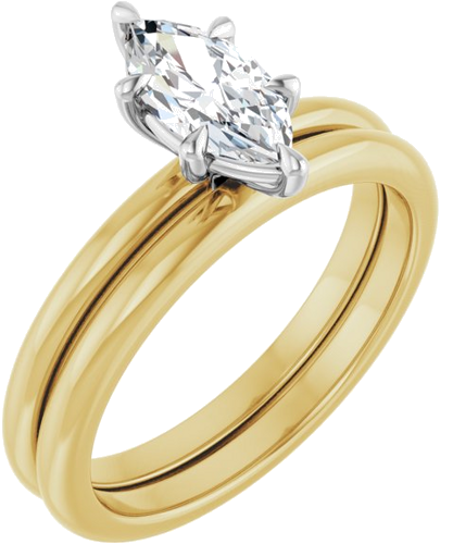 Sužadėtuvių Žiedas „Claw-Prong“ 14k yellow/white gold Marquise 9mm x 4.5mm (6)