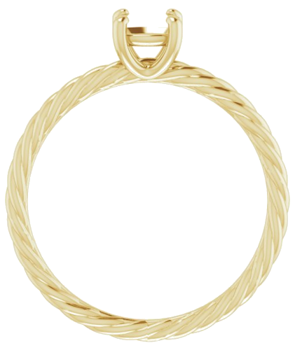Sužadėtuvių Žiedas „Solitaire Rope“ 10k yellow gold Cushion 5mm (2)