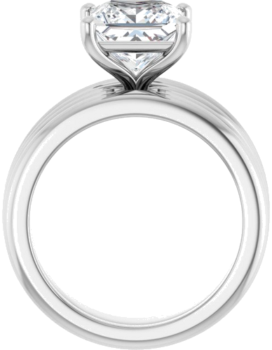 Sužadėtuvių Žiedas „Solitaire Asymmetric“ 14k white gold Square 7.5mm (7)