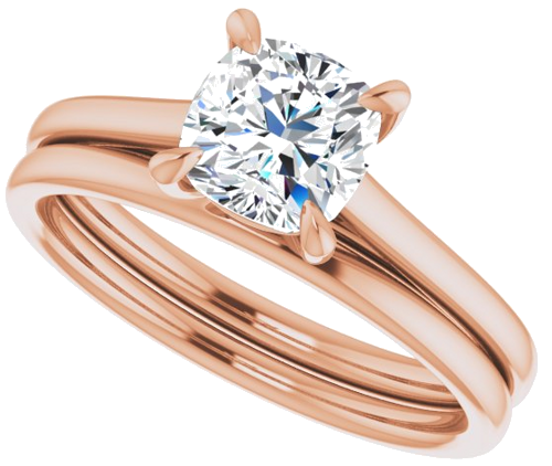 Sužadėtuvių Žiedas „Claw-Prong Solitaire“ 18k rose gold Cushion 6mm (10)