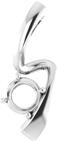 14K White  6 mm Round Pendant Mounting (1)